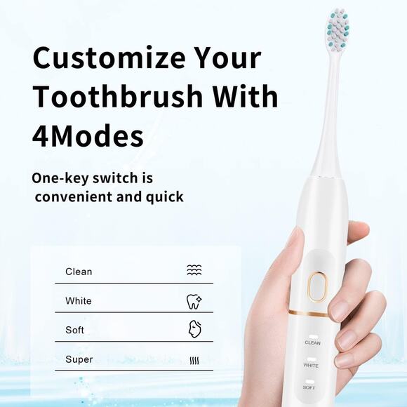 White Personality Whitening Series Toothbrush – 8 Brush Heads & Travel Case - Picture 5 of 5